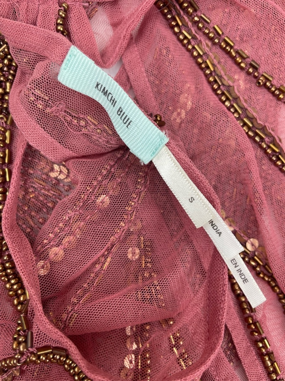 Kimchi Blue Dusty Rose Beaded Sheer Tank - Picture 8 of 8